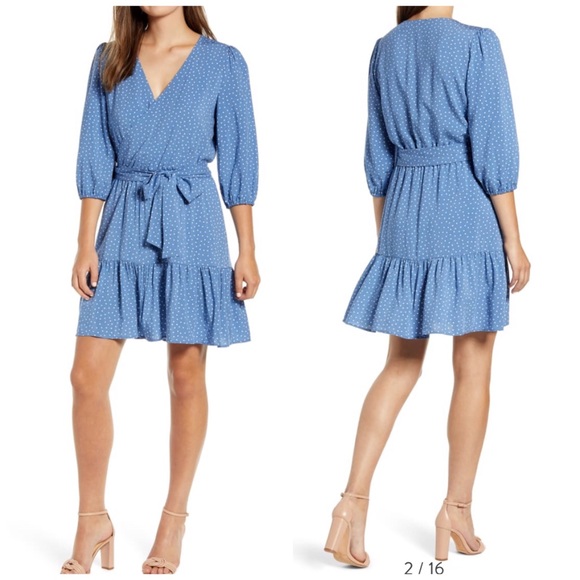 Gibson Dresses & Skirts - Gibson | Paloma Woven polka dot wrap dress